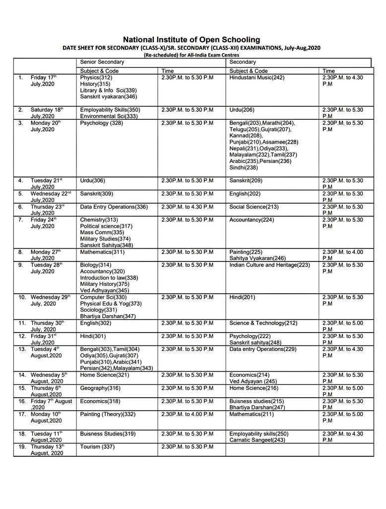 datesheet