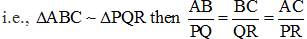 similar triangle Formulas 