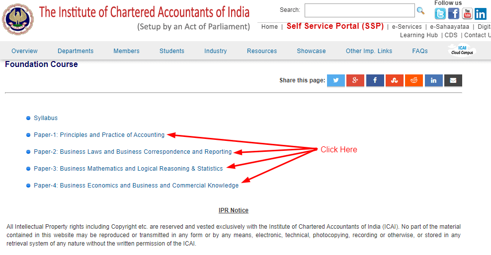 CA Foundation Study Materials list