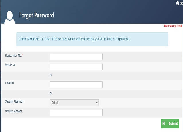 Recover password via Email
