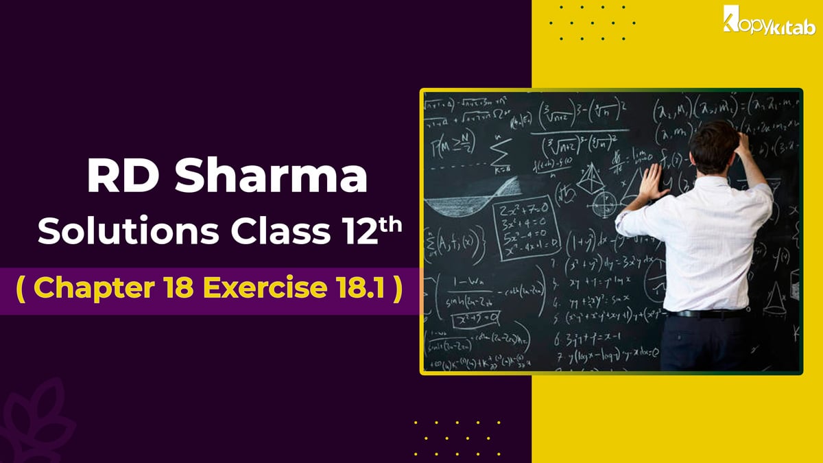 RD Sharma Solutions Class 12 Maths Chapter 18 Exercise 18.1 (2024)